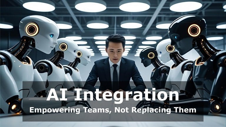 Person managing a team of robots