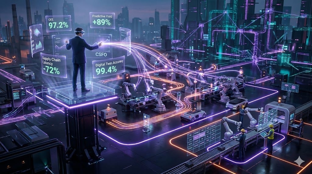 Digital transformation nexus recruiting Chief Smart Factory Officers featuring cobotic orchestration, real-time analytics fusion, supply chain digital twin mastery, and Industry 4.0 execution leadership.