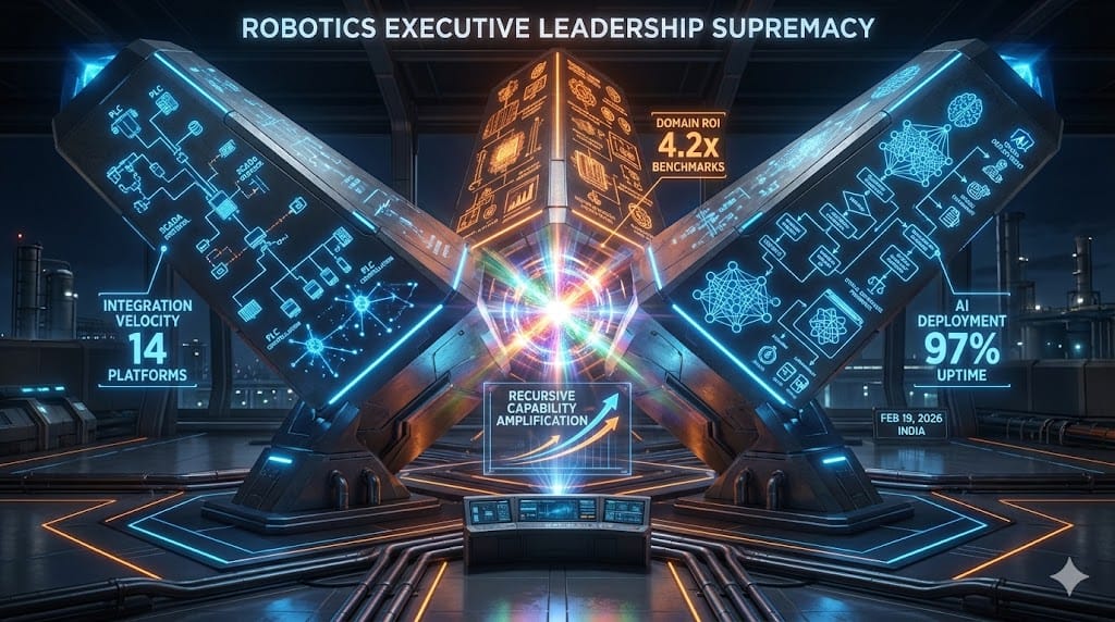  Interlocking executive competency architecture fusing systems integration mastery, AI orchestration fluency, and deep industrial domain expertise powering robotics and automation C-suite leadership.