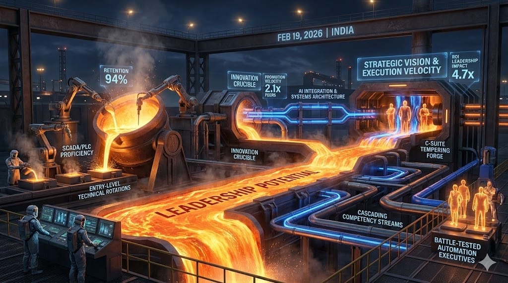Multi-tiered leadership development pipeline engineering future robotics executives through structured rotations, competency acceleration, and exponential skill compounding for sustained automation enterprise dominance.