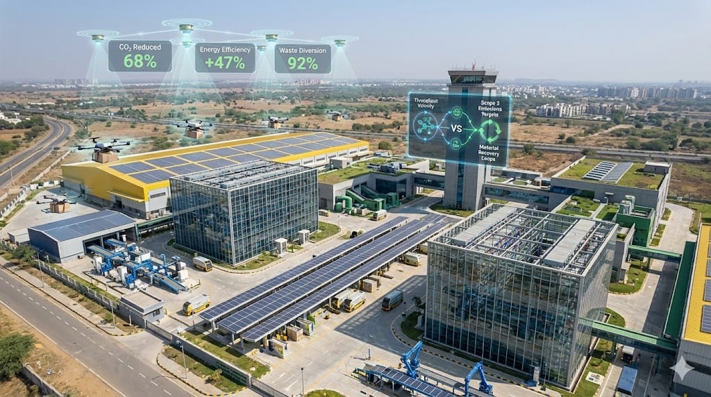 Precision-engineered sustainable supply chain integrating electric autonomous vehicles, AI-optimized green routes, and zero-waste robotic distribution hubs achieving 68% carbon reduction through integrated automation.