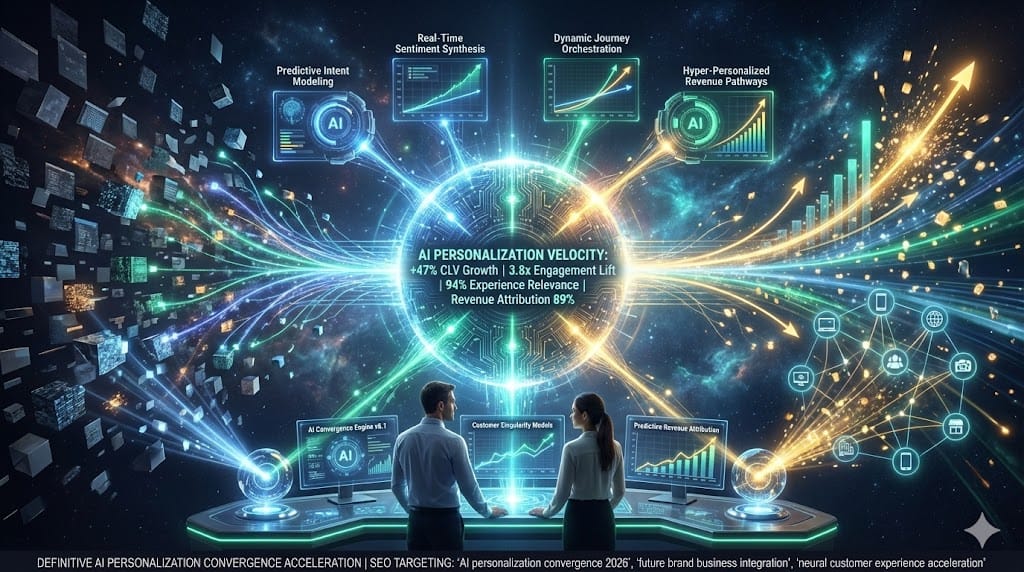 AI-powered personalization accelerating brand-business strategy convergence—neural networks optimizing customer experiences, predictive engagement, and revenue growth through hyper-personalized convergence of marketing, sales, and service ecosystems.