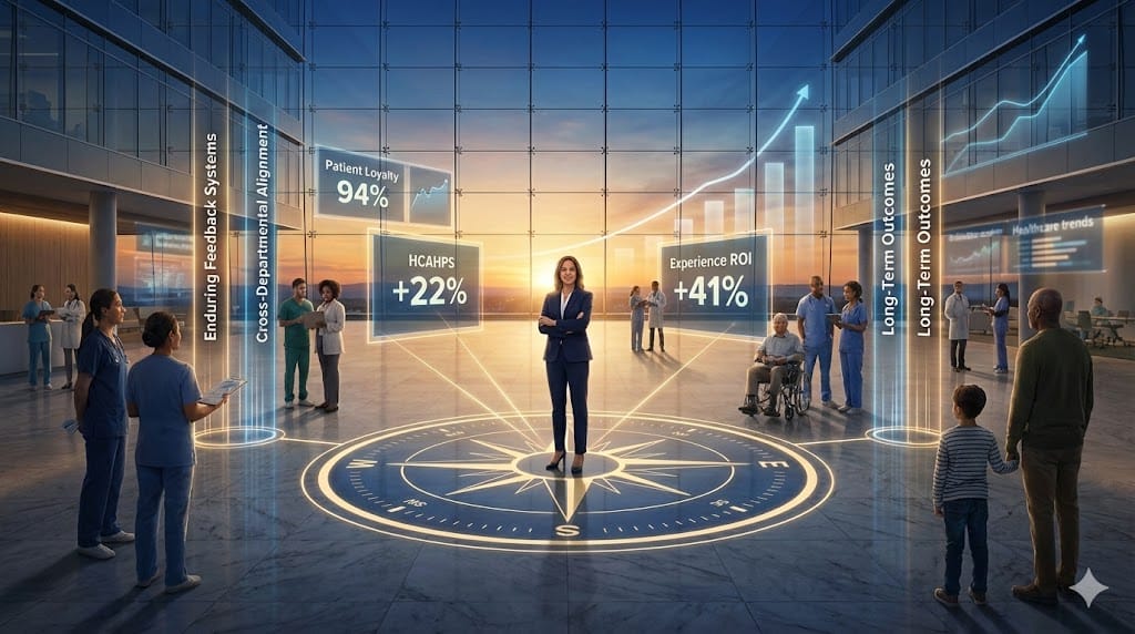 Chief Patient Experience Officer established as permanent strategic anchor—leading enduring patient-centered transformation across digital-physical care delivery driving sustained HCAHPS excellence outcomes loyalty as core organizational capability.