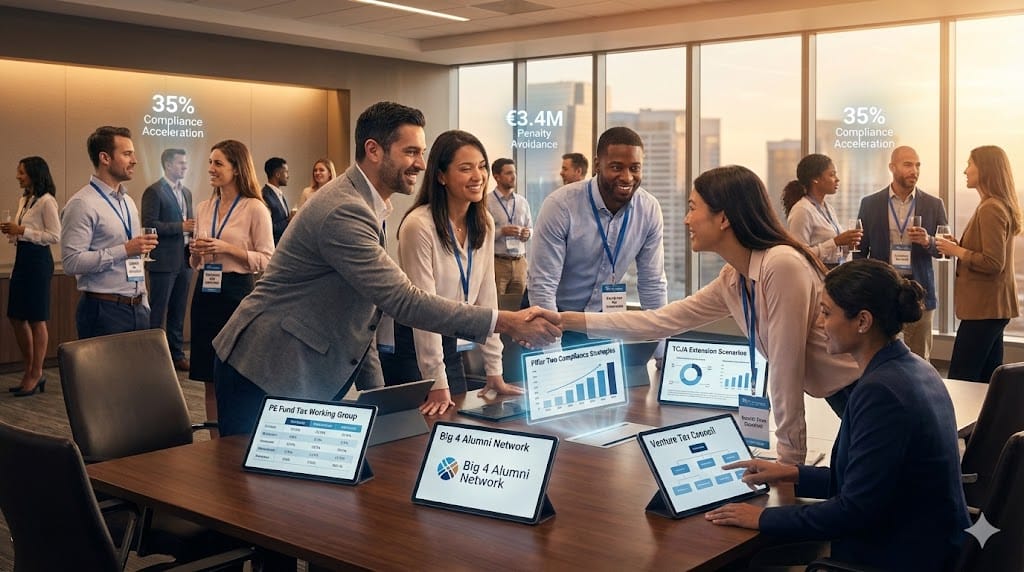 Startup tax leaders forging strategic partnerships—industry roundtables networking with PE funds Big 4 alumni venture councils co-developing 2026 Pillar Two compliance frameworks accelerating growth firm scaling "Industry Engagement and Strategic Partnerships".