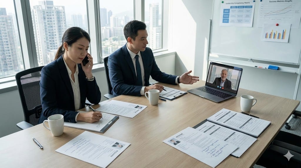 Executive recruiters conducting specialized reference checks focused on innovation problem-solving—calling former colleagues to validate biotech leaders' track records in gene therapy breakthroughs regulatory navigation cross-functional leadership beyond standard employment verification.
