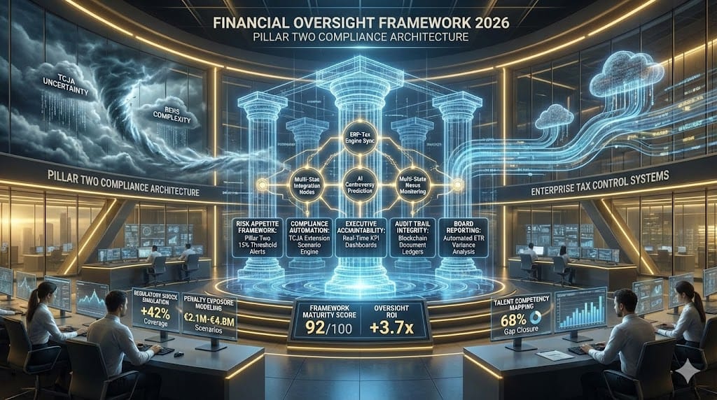 Architecting enterprise financial oversight framework—integrating Pillar Two TCJA risk controls automated compliance monitoring executive accountability dashboards for 2026 regulatory resilience "Establishing Robust Financial Oversight Frameworks".