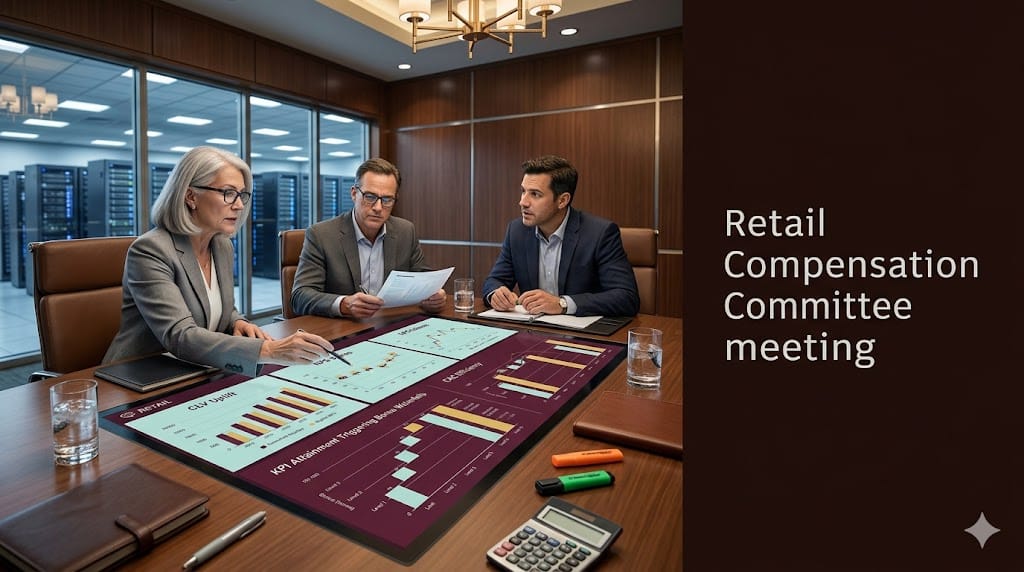 retail executives structuring compensation packages linked to digital KPIs like CLV growth and cart abandonment reduction.