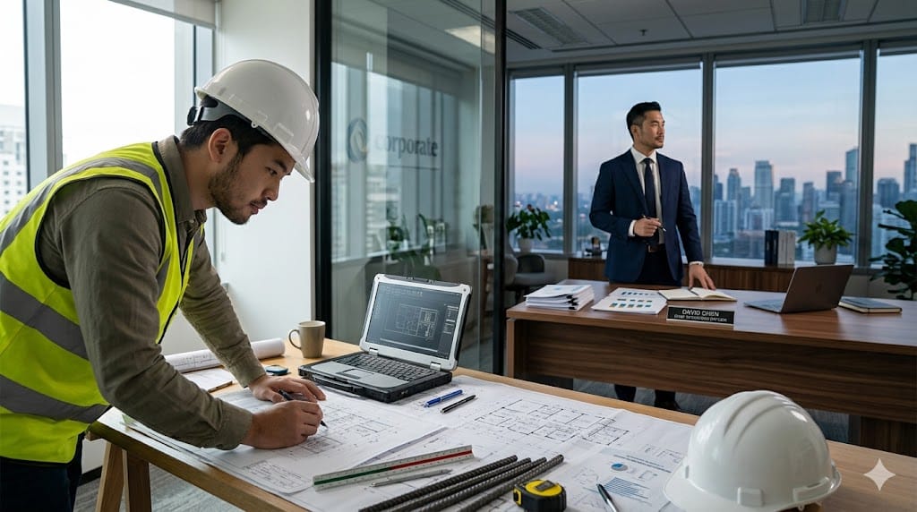 Engineer progressing to executive leadership role in corporate environment