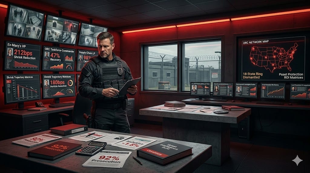 retail executive recruiter sourcing Loss Prevention VP candidates, evaluating shrink reduction track records and ORC investigation expertise in high-security talent suite.