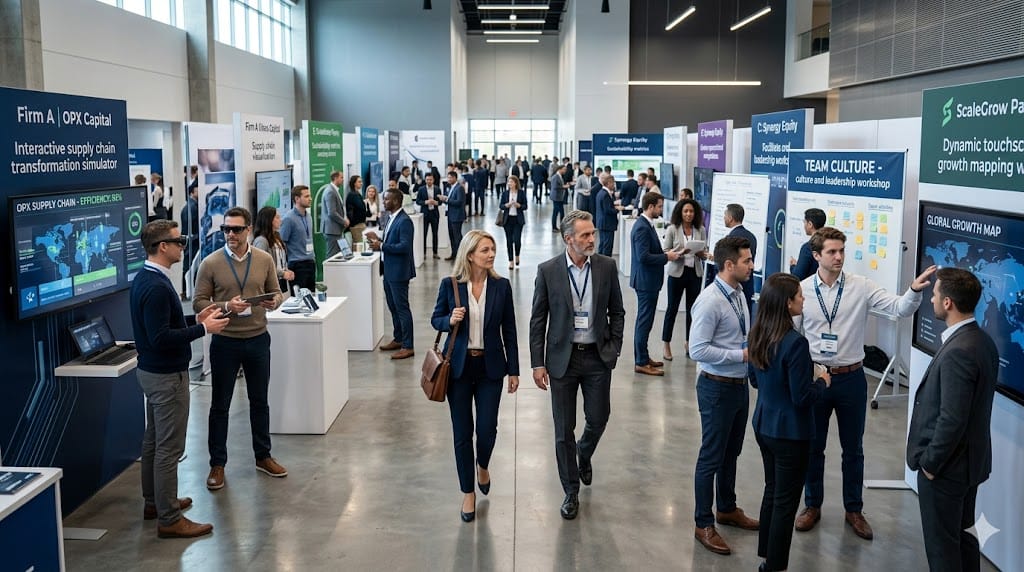 Multiple teams representing competing firms presenting distinct opportunities to top executive talent in a dynamic selection environment