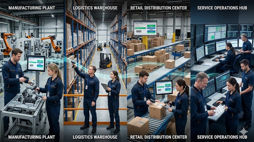 Teams across multiple operational sites following unified processes and systems, illustrating proven track record in multi-site standardization