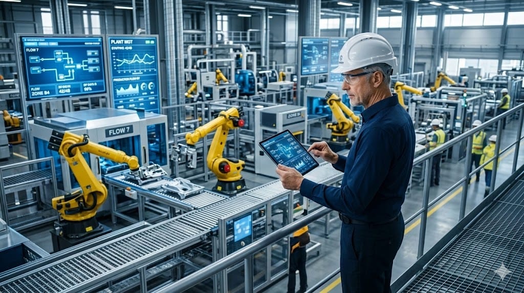 Hiring plant manager for advanced manufacturing facility with automated production line robotics and industrial control systems