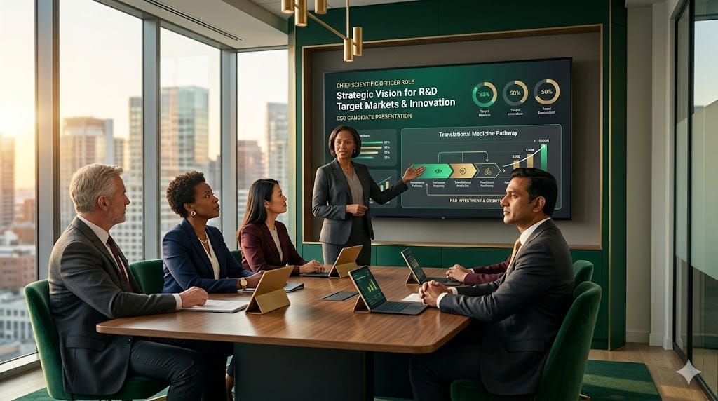 Healthcare data scientists and pharmaceutical executives analyzing real-world evidence and outcomes-based model dashboards on advanced analytics screens.