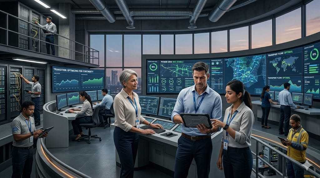 A coordinated team guiding a critical leadership transition within an active operational environment, illustrating retained search for mission-critical roles