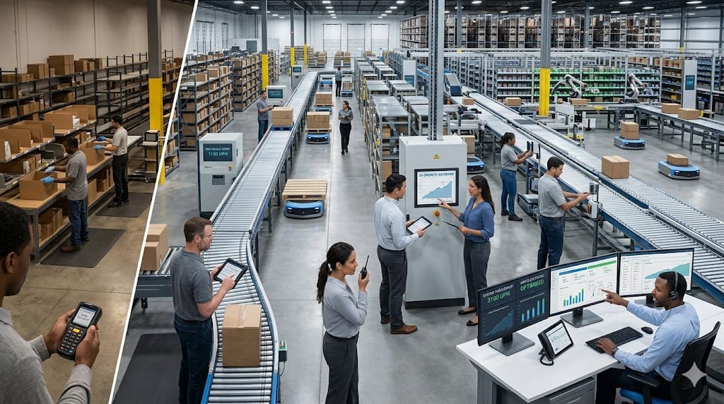 A team of professionals coordinating a rapidly expanding operational system with visible growth stages, illustrating scalable revenue growth from 2X to 5X