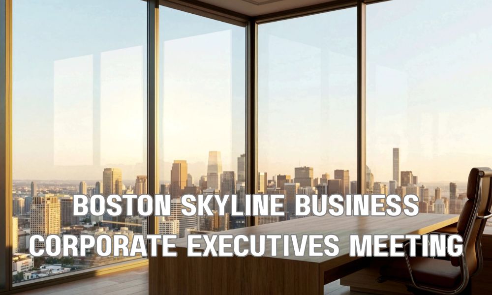 Boston Skyline Business Corporate Executives Meeting