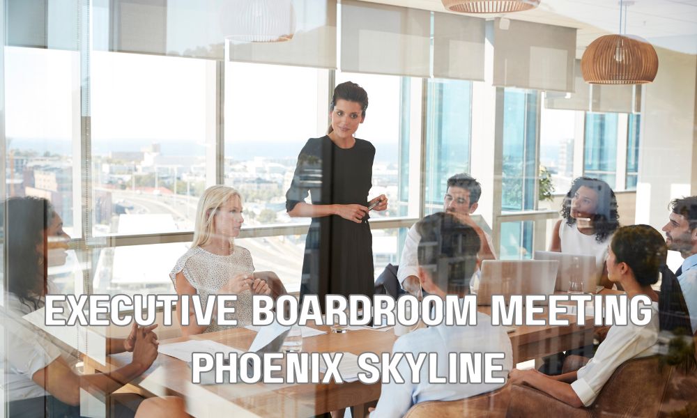 Executive Boardroom Meeting Phoenix Skyline