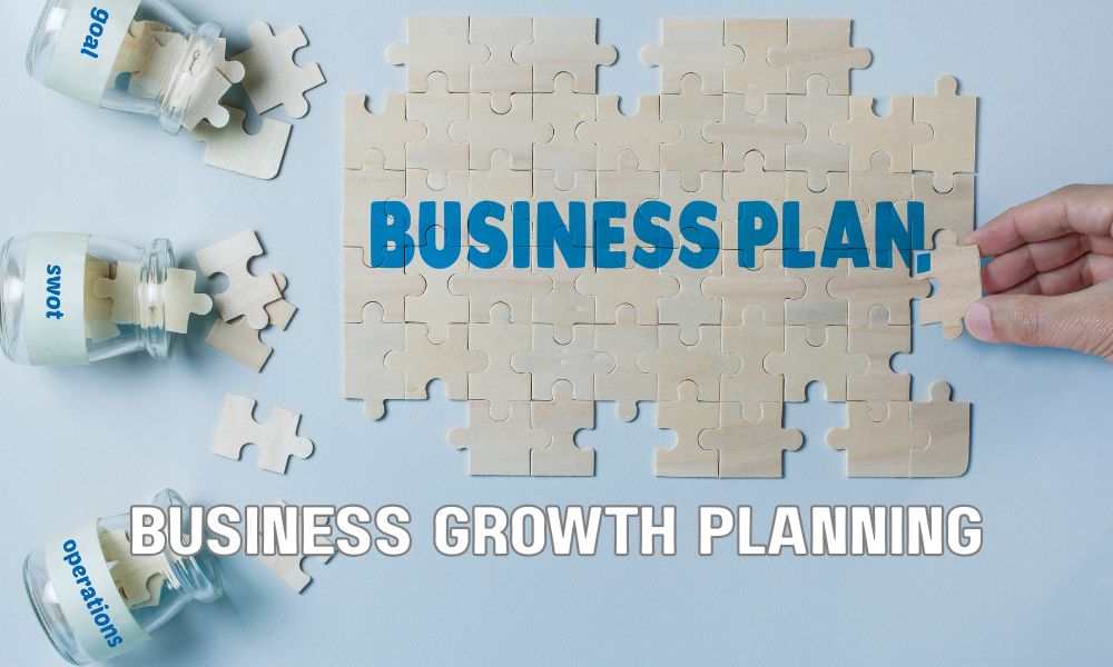Corporate team reviewing a roadmap for successfully restarting operations and achieving business growth.