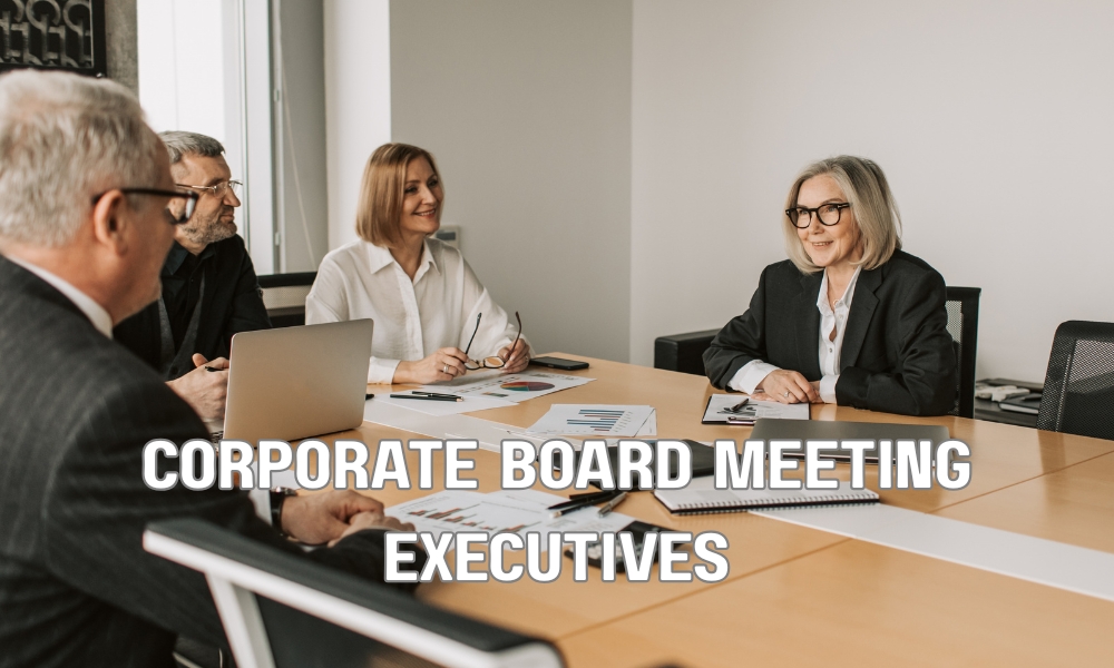 Board members discussing executive hiring strategy for a leadership vacancy.