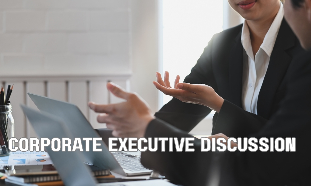 Executive leadership assessment meeting evaluating candidate experience and organizational fit.