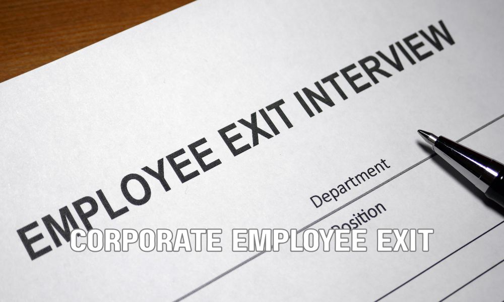 Executive walking away from a corporate workplace, representing leadership attrition and employee retention issues.
