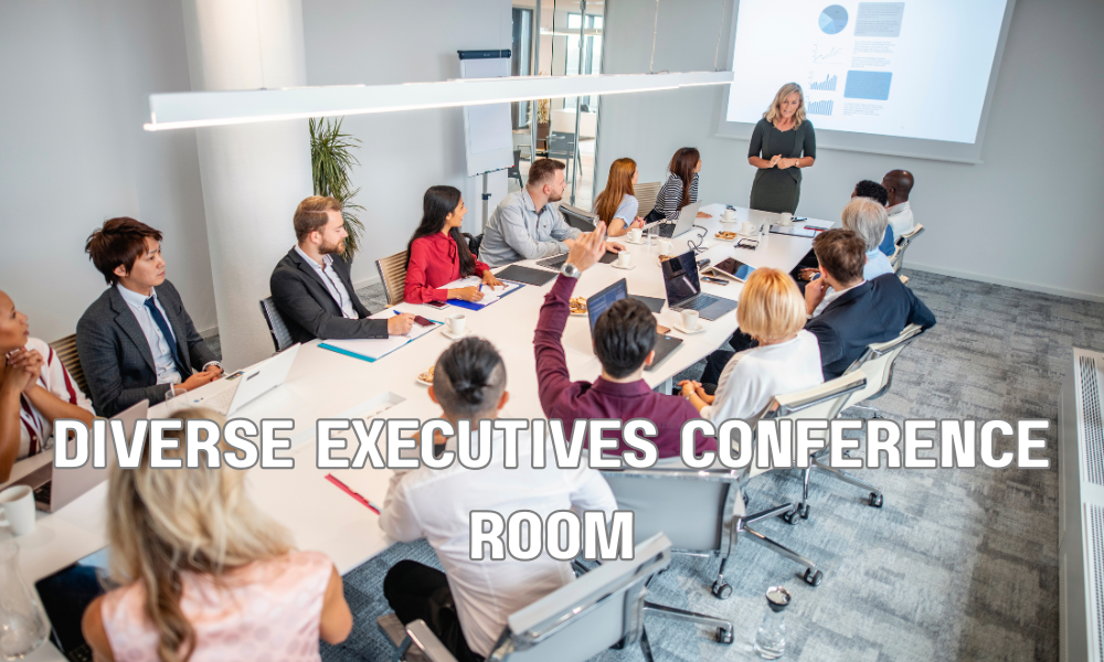 Diverse corporate board members discussing skills-based leadership and governance in a modern U.S. boardroom.