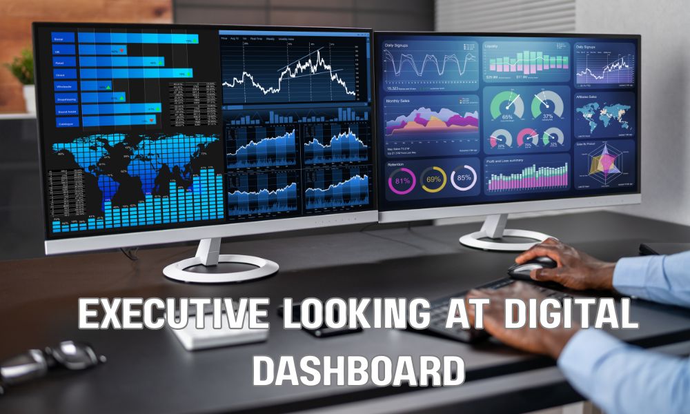 Executive Looking At Digital Dashboard