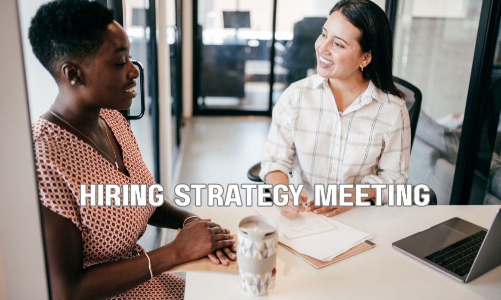 Executive search consultant presenting qualified leadership candidates during a client strategy meeting.