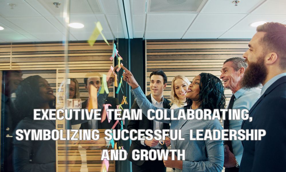 Executive Team Collaborating Symbolizing Successful Leadership And Growth